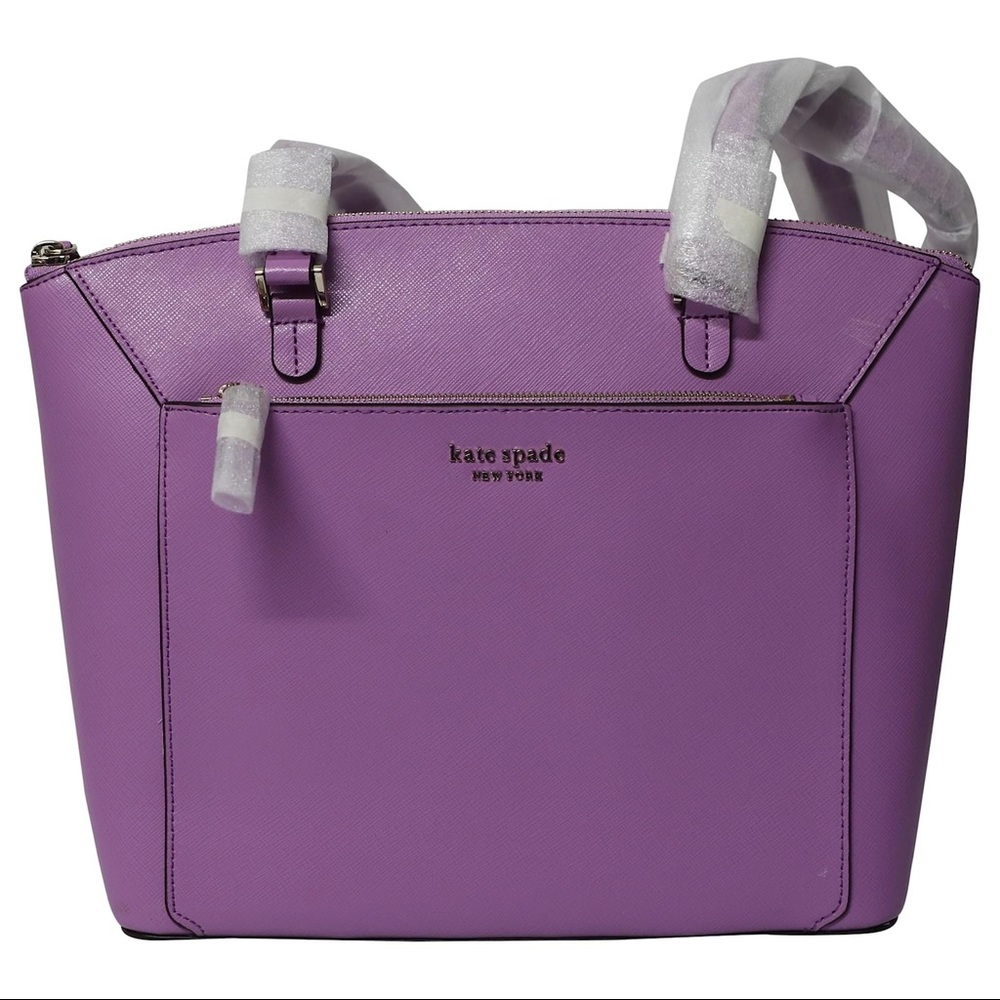Kate Spade Louise Large Tote Bag in Purple Saffiano Leather